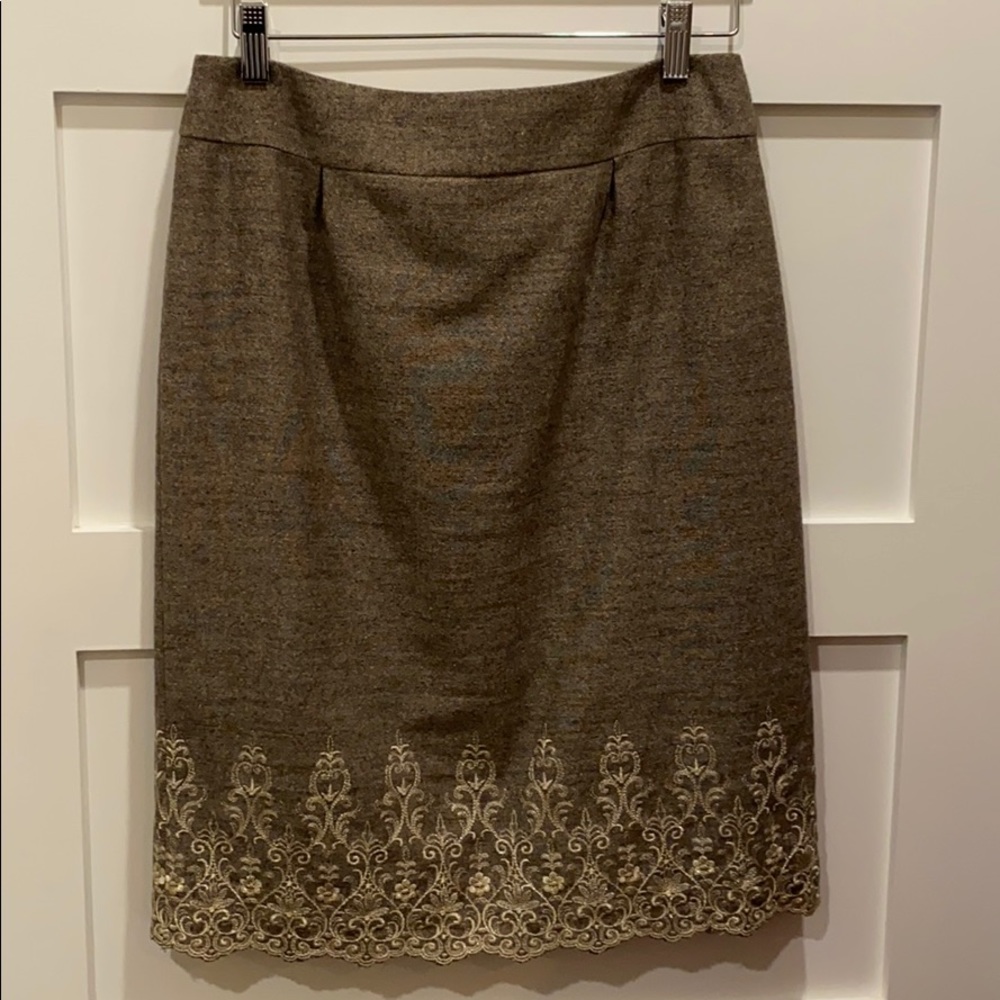 Antonio Melani wool skirt gold details